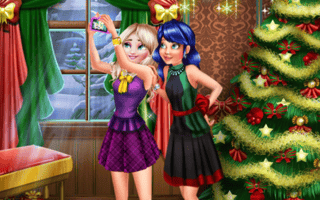 Ladybug And Elsa Xmas Selfie